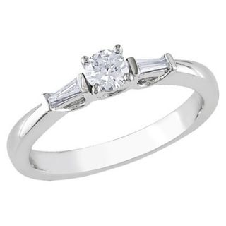1/3 Carat Diamond in 10k White Gold Engagement Ring (Size 9)