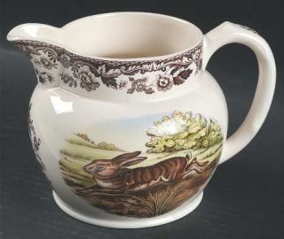 Spode Woodland 28 Oz Milk Jug, Fine China Dinnerware   Brown Floral Border Anima