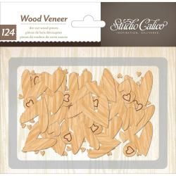 Printshop Laser cut Wood Veneer Shapes 125/pkg  Hearts