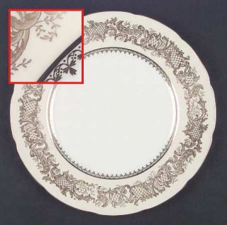 Coalport Golden Wedding Cream Dinner Plate, Fine China Dinnerware   Gold Scroll
