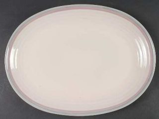 Pfaltzgraff Aura Pink 14 Oval Serving Platter, Fine China Dinnerware   Blue/Gra