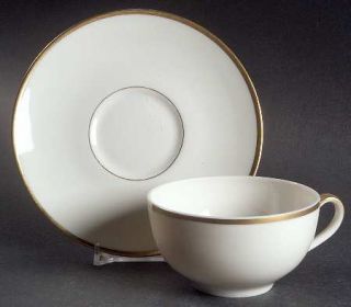 Haviland Branford Flat Cup & Saucer Set, Fine China Dinnerware   Ny, Gold Trim O