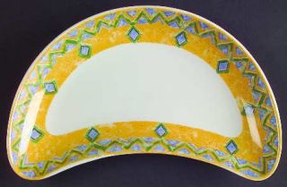 Churchill China Herat Crescent Salad Plate, Fine China Dinnerware   Blue & Green