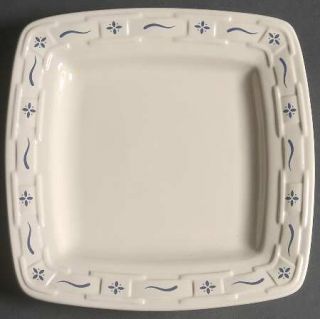 Longaberger Woven Traditions Classic Blue Square Luncheon Plate, Fine China Dinn