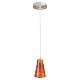 Lite Source Fedora Blown Glass Pendant Lamp   Orange/Red