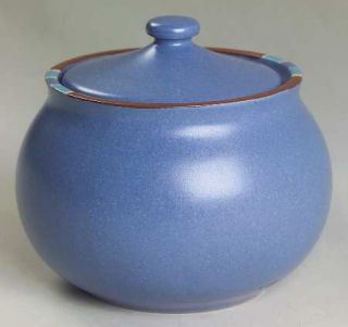 Dansk Mesa Sky Blue Sugar Bowl & Lid, Fine China Dinnerware   Mesa, Blue Body, R