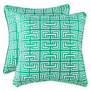 Square Interlock 2 pk. Decorative Pillows, Emerald