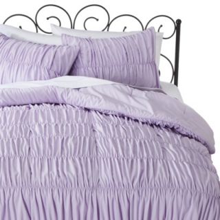 Xhilaration Ruched Textured Comforter Set   Lavender (Twin/XL)
