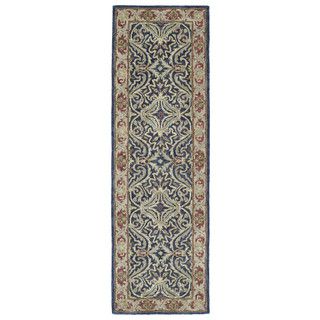 Hand tufted Joaquin Blue Agra Wool Rug (26 X 8)