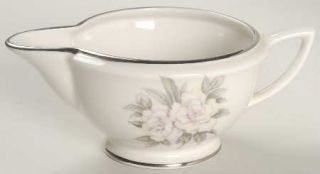 Royal Jackson Heirloom Creamer, Fine China Dinnerware   White Flowers W/Pink&Yel