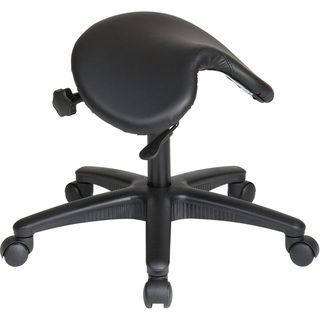 Office Star Products Work Smart Backless Drafting Saddle seat Stool In Black (BlackWeight capacity 250 poundsDimensions 24 inches high x 22.5 inches wide x 22.5 deepSeat dimensions 18 inches x 16 inches x 2 inches thickSeat height 24 inchesAssembly re