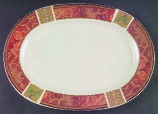 Pfaltzgraff Holiday Spice 14 Oval Serving Platter, Fine China Dinnerware   Holi