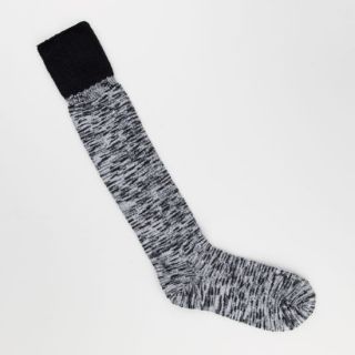 Crochet Top Womens Knee Hi Socks Black/White One Size For Women 222812125