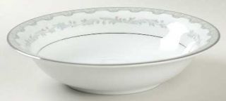 Noritake Margaret Coupe Soup Bowl, Fine China Dinnerware   Green Band W/Leaves,