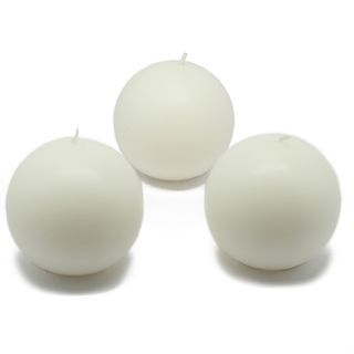White Citronella 3 inch Ball Candles (pack Of 36) (3 inch diameterBurn time 24 hours )
