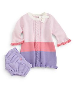 Hartstrings Infants Colorblock Cable Sweater Dress and Bloomer Set   Pretty Pin