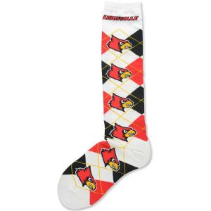 Louisville Cardinals For Bare Feet Argyle Knee High Sock