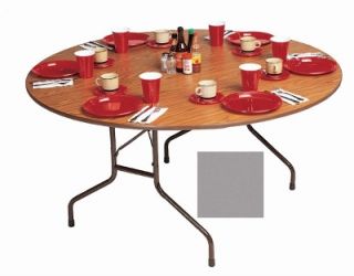 Correll 48 in Round Melamine Folding Table w/ 5/8 in High Density Top, Dove Gray