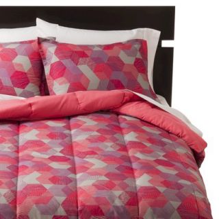 Room Essentials Hexagon Reversible Comforter   Lipstick Purple (Full/Queen)