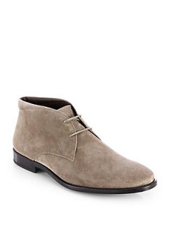 Tods Suede Lace Up Chukka Boots   Grey  Tods Shoes