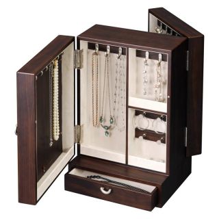 Alps International Revolving Java Jewelry Box with Picture Frame and Mirror  