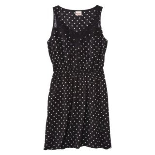 Mossimo Supply Co. Juniors Lace Front Fit & Flare Dress   Polka Dot S(3 5)