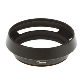 52mm Hollow out Lens Hood for Camera (Black)