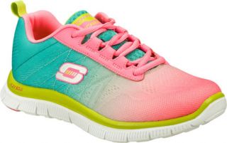 Womens Skechers Flex Appeal New Rival   Hot Pink/Turquoise Casual Shoes
