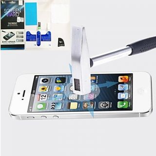 Anti Shock Damage Protection Front Screen Protector with Microfiber Cloth and Scratch Card for Apple iPhone 5