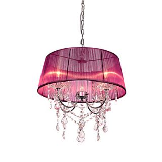 Crystal Chandelier, 4 Light,Country Creative Metal Fabric