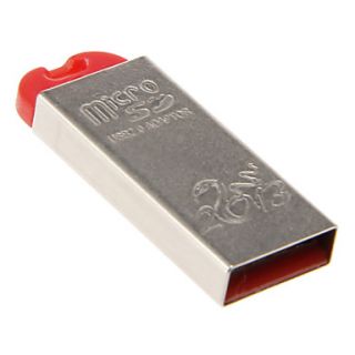Mini USB Memory Card Reader (SilverRed)