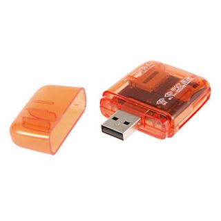 4 in 1 USB 2.0 Memory Card Reader (Orange/Red/Purple/Transparent)