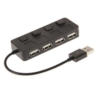 4 Ports High Speed 480mbps USB HUB (Black)
