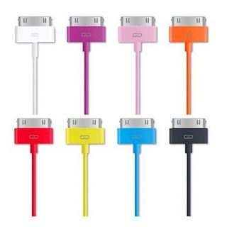 Colorful USB Cable for iPhone4/4s, iPad / iPod (Assorted Color/Apple 30 pin)