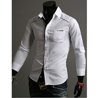 Mens Classic Black And White Contrast Color Shirt