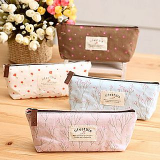 Floral Pattern Canvas Pencil Case/Cosmetic Bag