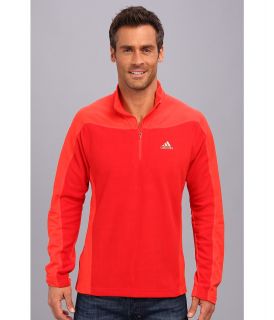 adidas Outdoor Hiking/Trekking 1 Sided Fleece Half Zip Mens Fleece (Light Scarlet/Hi Res Red)
