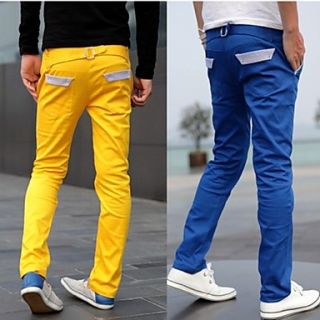 Mens New Winter Buckles Candy Color Design Casual Pants