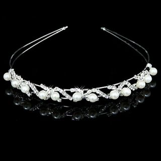 Gorgeous Clear Crystals And Imitation Pearls Bridal Tiara/ Headpiece