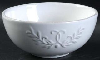 American Atelier Bianca Laurel Soup/Cereal Bowl, Fine China Dinnerware   All Whi