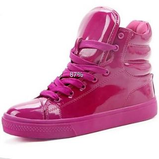 Patent Leather Women Fashion Shoes Fluorescent Color Sneakers