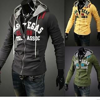 Mens Fashion Letter With A Hood Slim Hoodies Coat