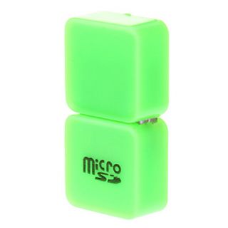 USB 2.0 Micro SD Memory Card Reader (Pink/Green)