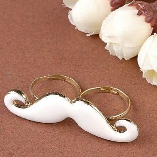 Womens Cute Moustache Style Double Finger Ring