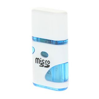 Micro SD USB 2.0 Memory Card Reader (White and Blue)
