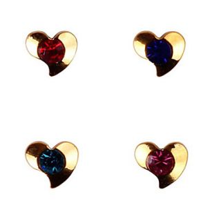 20PCS Lovely Kiss Love Shape Shape 3D Metal Crystal Nail Decorations No.52 55 (Assorted Colors)