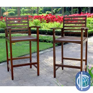 International Caravan Maine Acacia Hardwood Outdoor Bar height Armchairs (set Of 2)