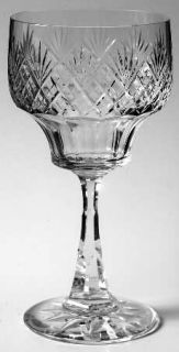Kosta Boda Kos49 Water Goblet   Clear,Cut Fan&Criss Cross,Panels
