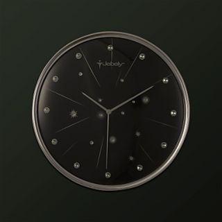 14.25H Mute Aluminum Wall Clock With Jewelry Decoration