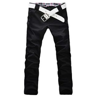 Mens Stylish Designed Straight Slim Fit Trousers Casual Long Pants